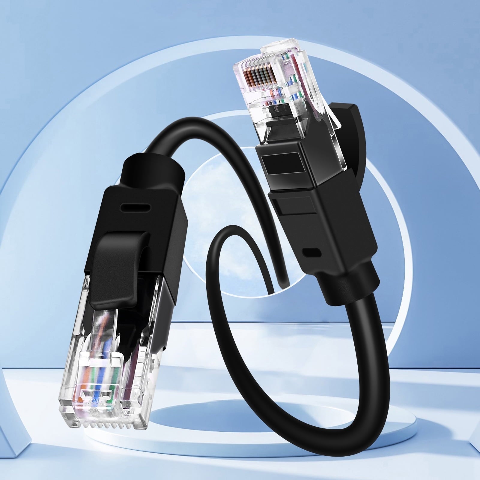 1000Mbps Cat 6 Ethernet Cable 22.97ft(7m) Gold-plated RJ45 Connector Round and Black Lan Cable 250MHz Patch Cord for Computer Router Switch