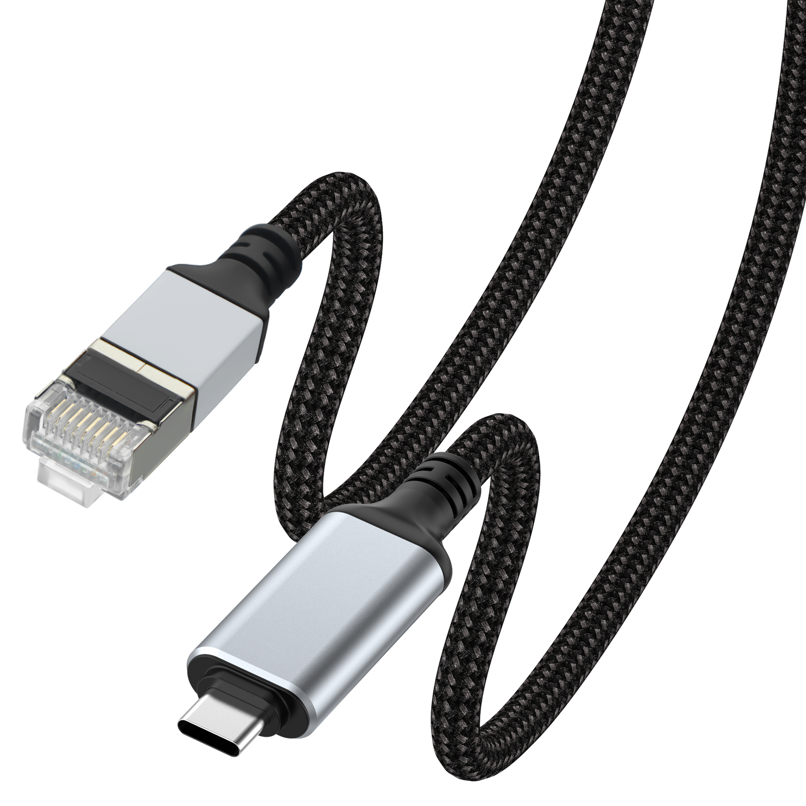 USB to Ethernet Adapter 6.6FT, USB C to RJ45 Male Cable Directly Connected Gigabit LAN Network, Compatible with Laptop, PC, MacBook, Switch, Windows, macOS, Linux