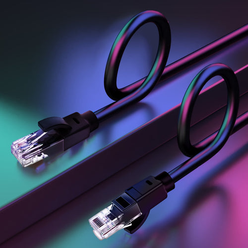 1000Mbps Cat 6 Ethernet Cable 22.97ft(7m) Gold-plated RJ45 Connector Round and Black Lan Cable 250MHz Patch Cord for Computer Router Switch