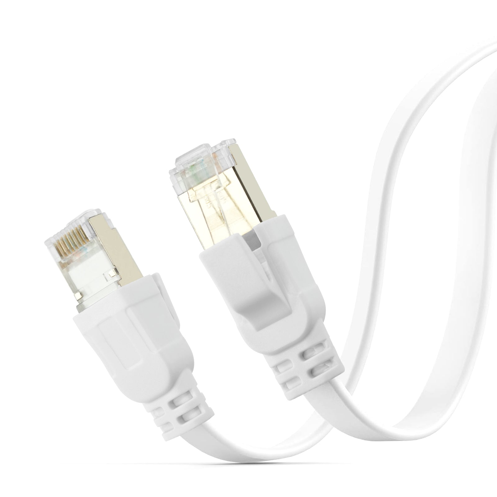 Cat 8 Ethernet Cable , Outdoor&Indoor, High Speed Cat 8 LAN Network Cable, 40Gbps 2000MHz RJ45 Flat Internet Computer Patch Cord, S/FTP UV Resistant for Router/Modem/Gaming
