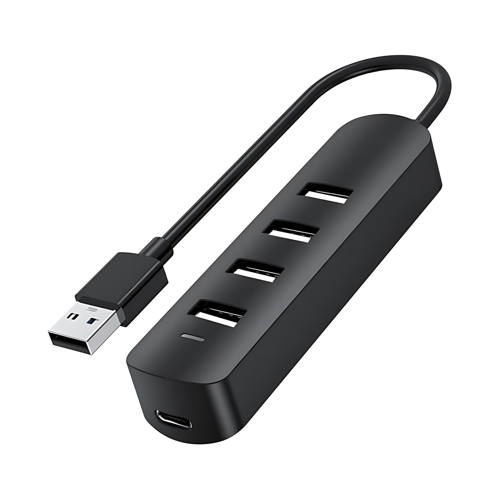 Usb Hub Portable 4-Port Usb 2.0 Multiport Adapter Data Transfer Connector For Laptop Pc
