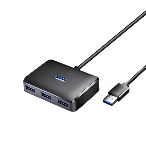 4 in 1 USB A 3.0 Hub, 4-Port with Power Adapter Multi-Function Expander for Portable USB Splitter Adapter for Laptop, PS4, Flash Drive, HDD, Xbox, Printer, Mouse, Keyboard, Computer