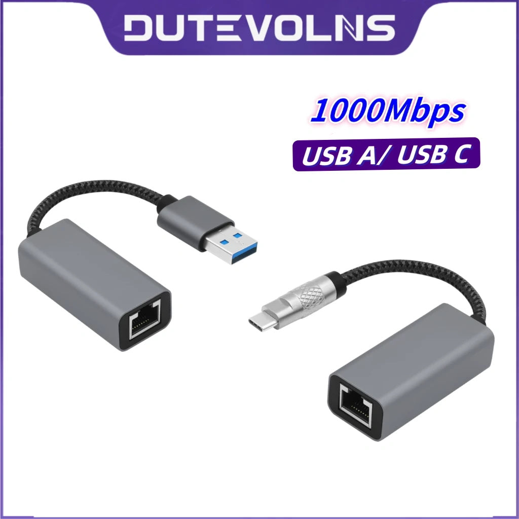 USB to Ethernet Adapter, 1000Mbps Plug and Play Ethernet Adapter with USB 3.0, Driver Free, RJ45 LAN Network Dongle Compatible with Switch, Laptop, PC, MacBook, Windows, macOS