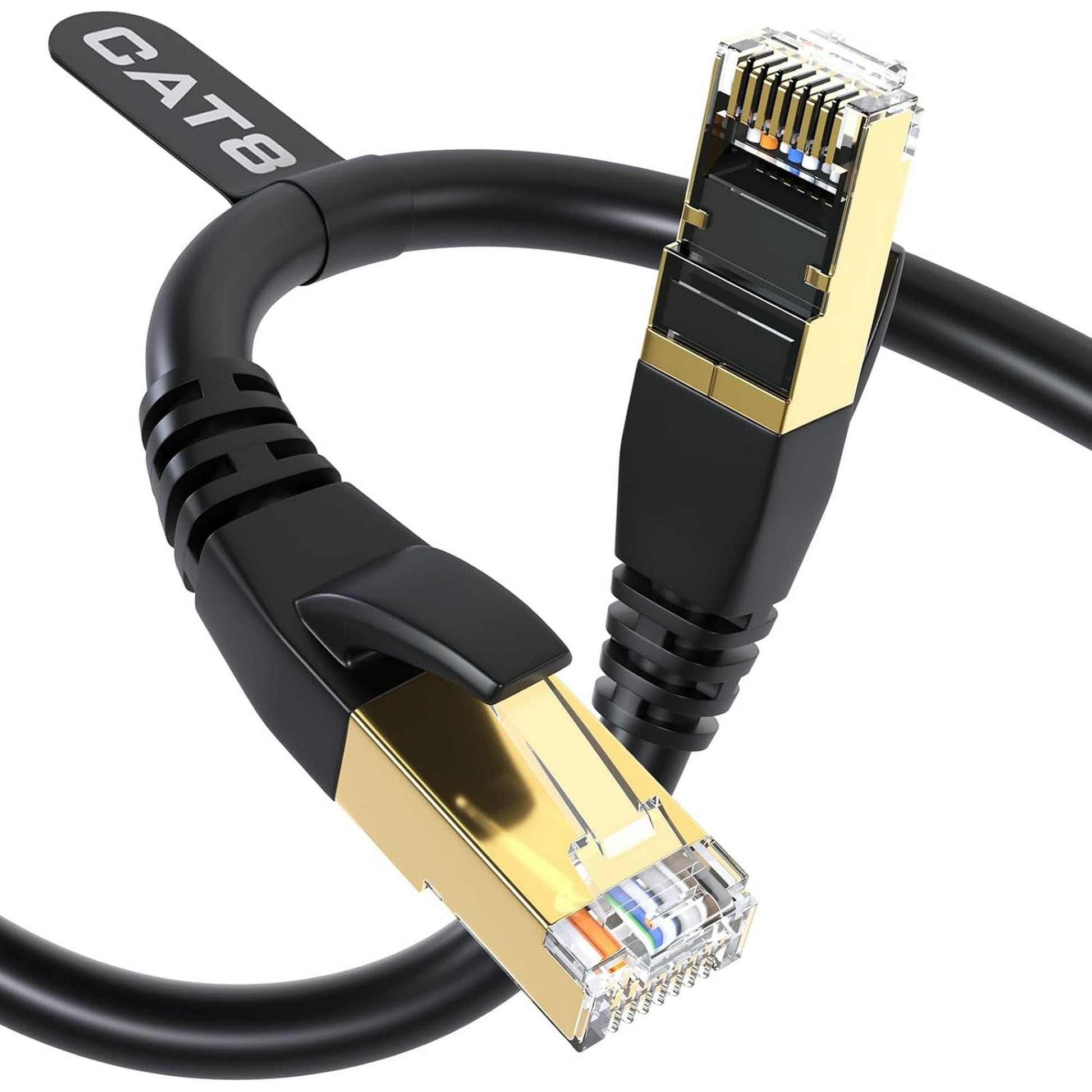 Cat 8 Ethernet Cable 3.28 FT High Speed LAN Network Cable, 40Gbps Gold Plated RJ45 for Xbox, PC, Mac, PS4