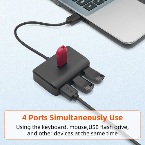 4 in 1 USB A 3.0 Hub, 4-Port with Power Adapter Multi-Function Expander for Portable USB Splitter Adapter for Laptop, PS4, Flash Drive, HDD, Xbox, Printer, Mouse, Keyboard, Computer