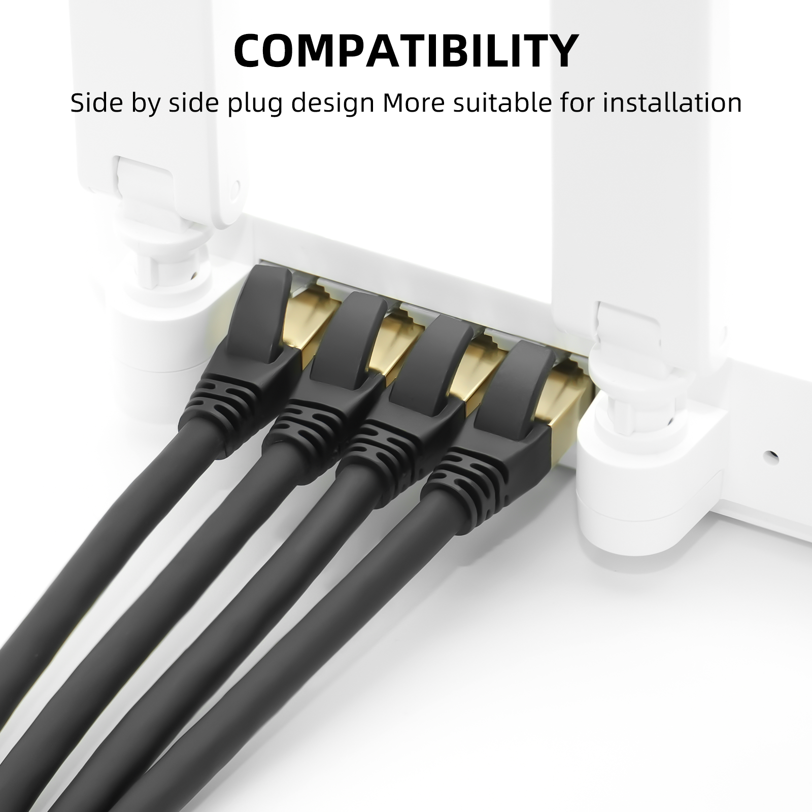 Cat 8 Ethernet Cable 3.28 FT High Speed LAN Network Cable, 40Gbps Gold Plated RJ45 for Xbox, PC, Mac, PS4