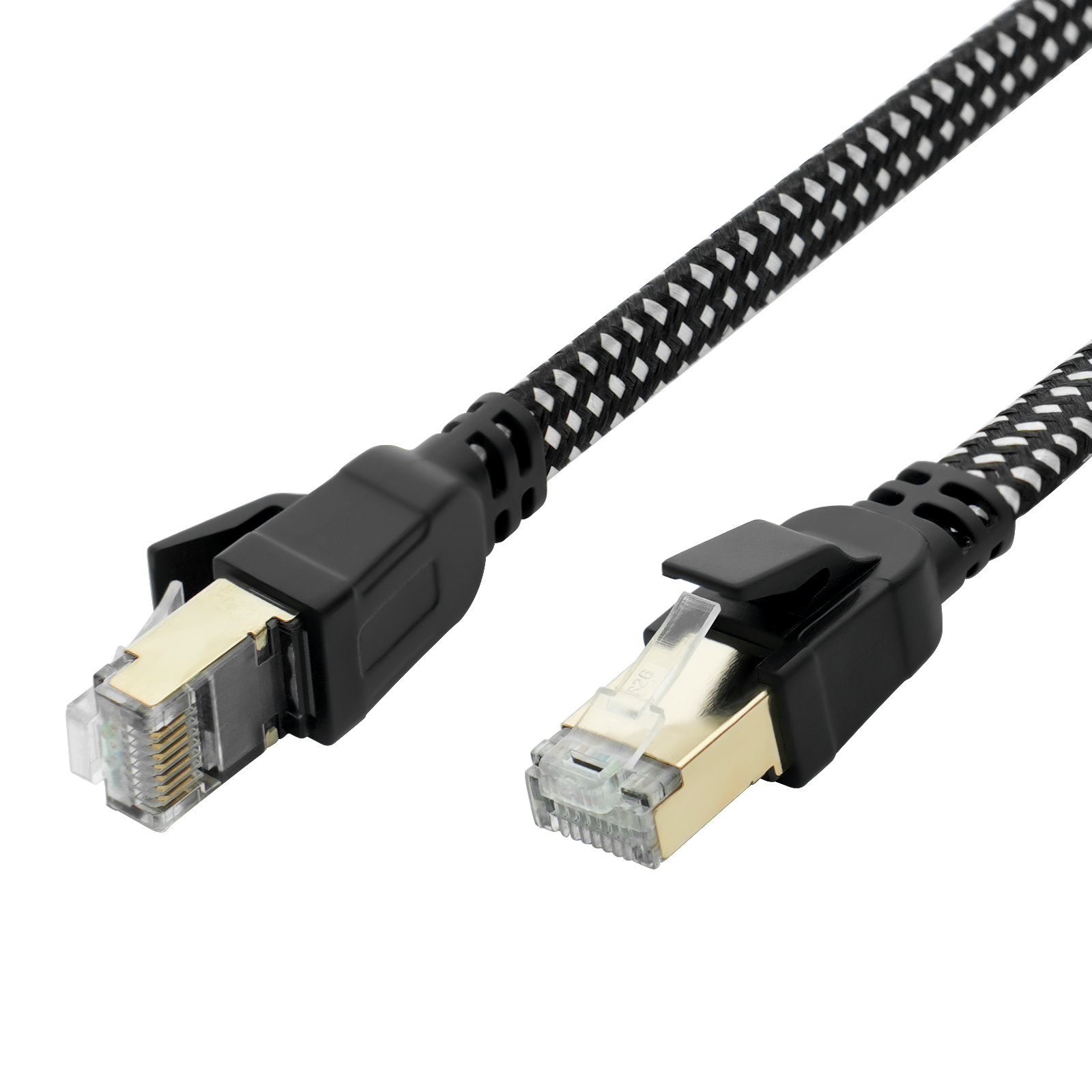 Cat 8 Ethernet Cable 3.28 FT, High Speed 40Gbps 2000Mhz Braided Network Internet Cable with Gold Plated RJ45 Connector, Heavy Duty LAN Cable S/FTP UV Resistant for Router/Gaming/PC