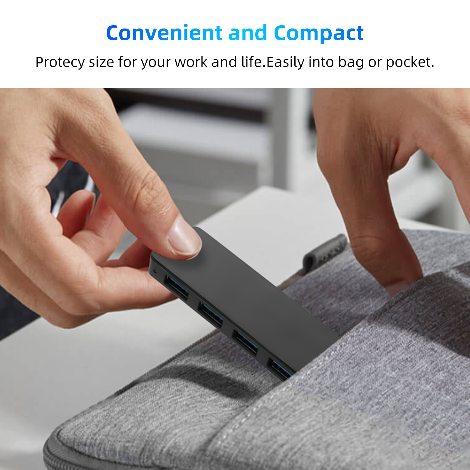 USB C Hub, 4 Port USB Hub Splitter Ultra-Slim, Portable USB Adapter Mini Multiport Expander for Desktop, Laptop, Xbox, Flash Drive, HDD, Console, Printer, PC, Keyboards, HP, Dell