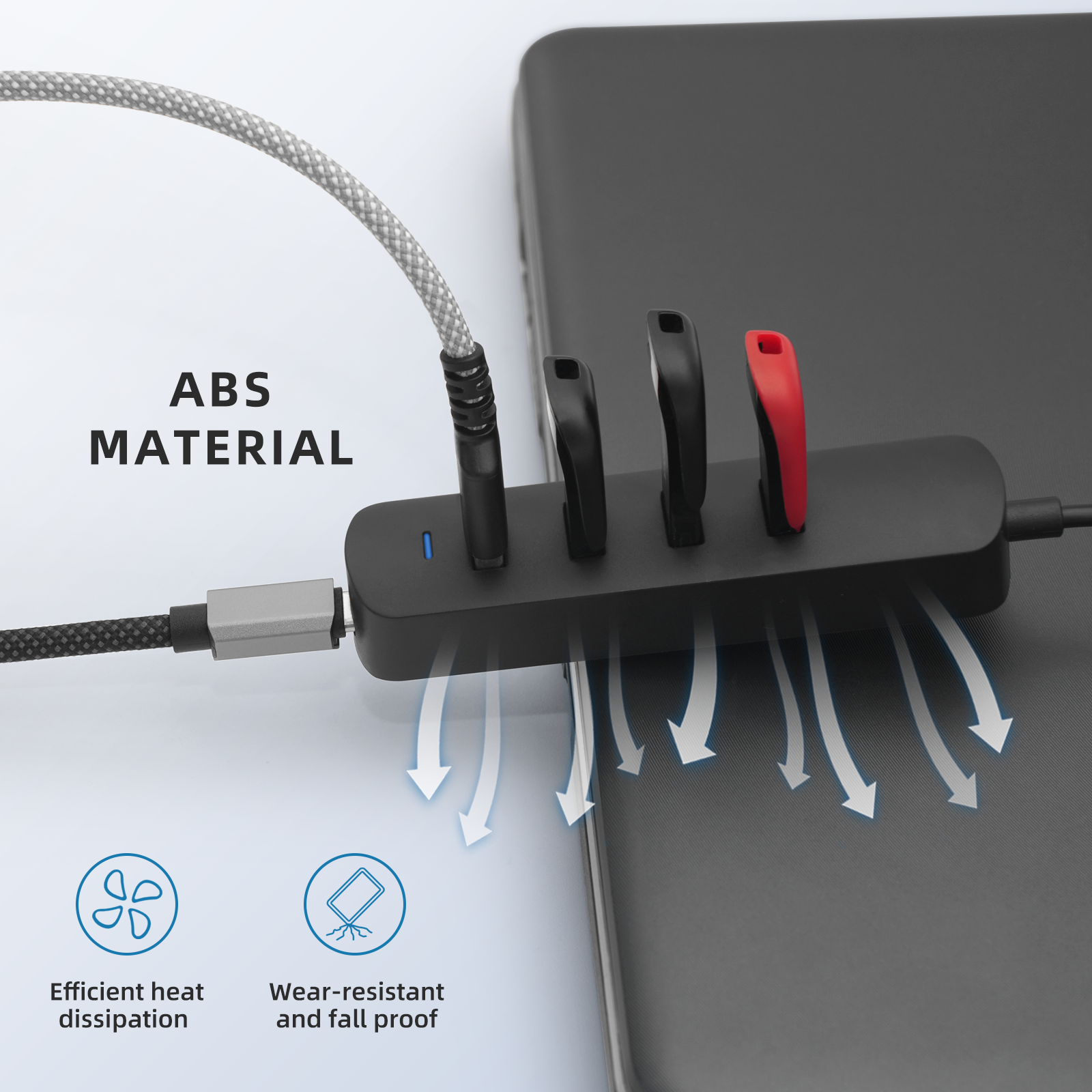 USB 2.0 Hub 4 Port Multi Splitter High Speed Otg For Laptop Pc HUB