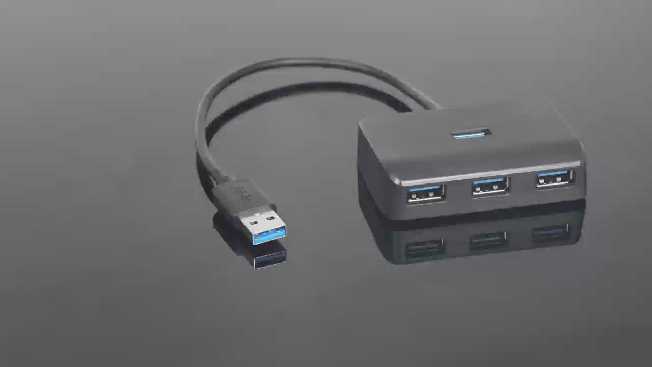 4 in 1 USB A 3.0 Hub, 4-Port with Power Adapter Multi-Function Expander for Portable USB Splitter Adapter for Laptop, PS4, Flash Drive, HDD, Xbox, Printer, Mouse, Keyboard, Computer